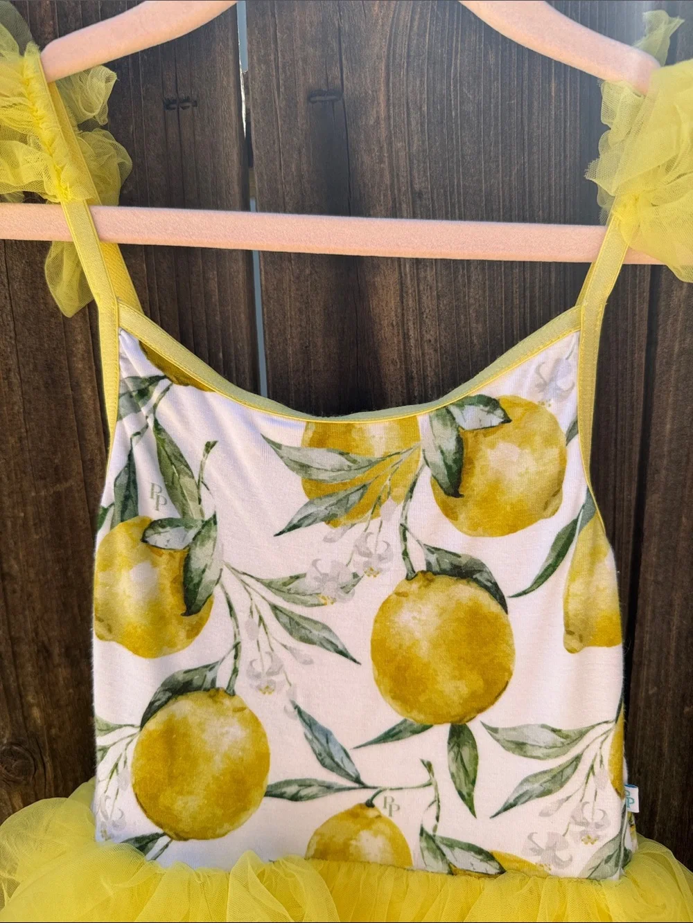 Posh Peanut Limoncello Tulle Smocked Dress